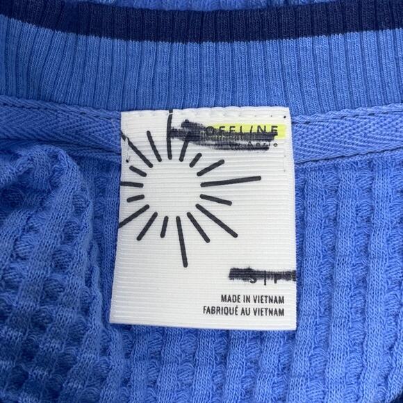 New Offline by Aerie Womens Small Cotton Blend Waffled Long Sleeve Crew Neck Top - Picture 5 of 7